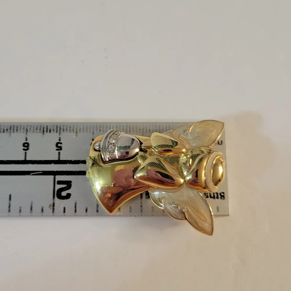 Vintage Enameled Angel Brooch Holiday